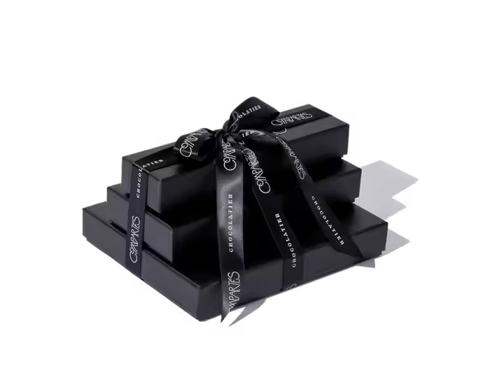 custom printed logo ribbon packaging box