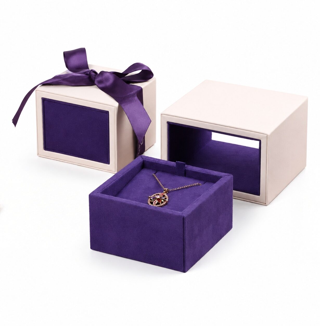 Custom Elegant Ribbon-Tied Jewelry Gift Boxes