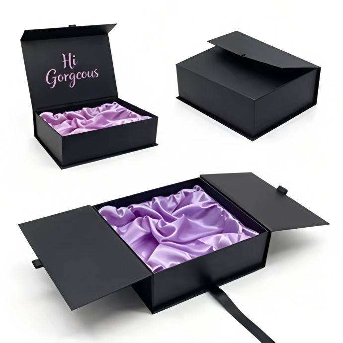 Custom Luxury Gift packaging box with satin insert.