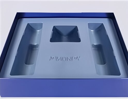 Packaging box with blister insert.