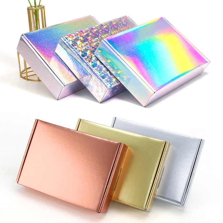 Custom Metallic Finish corrugated shipping boxes
